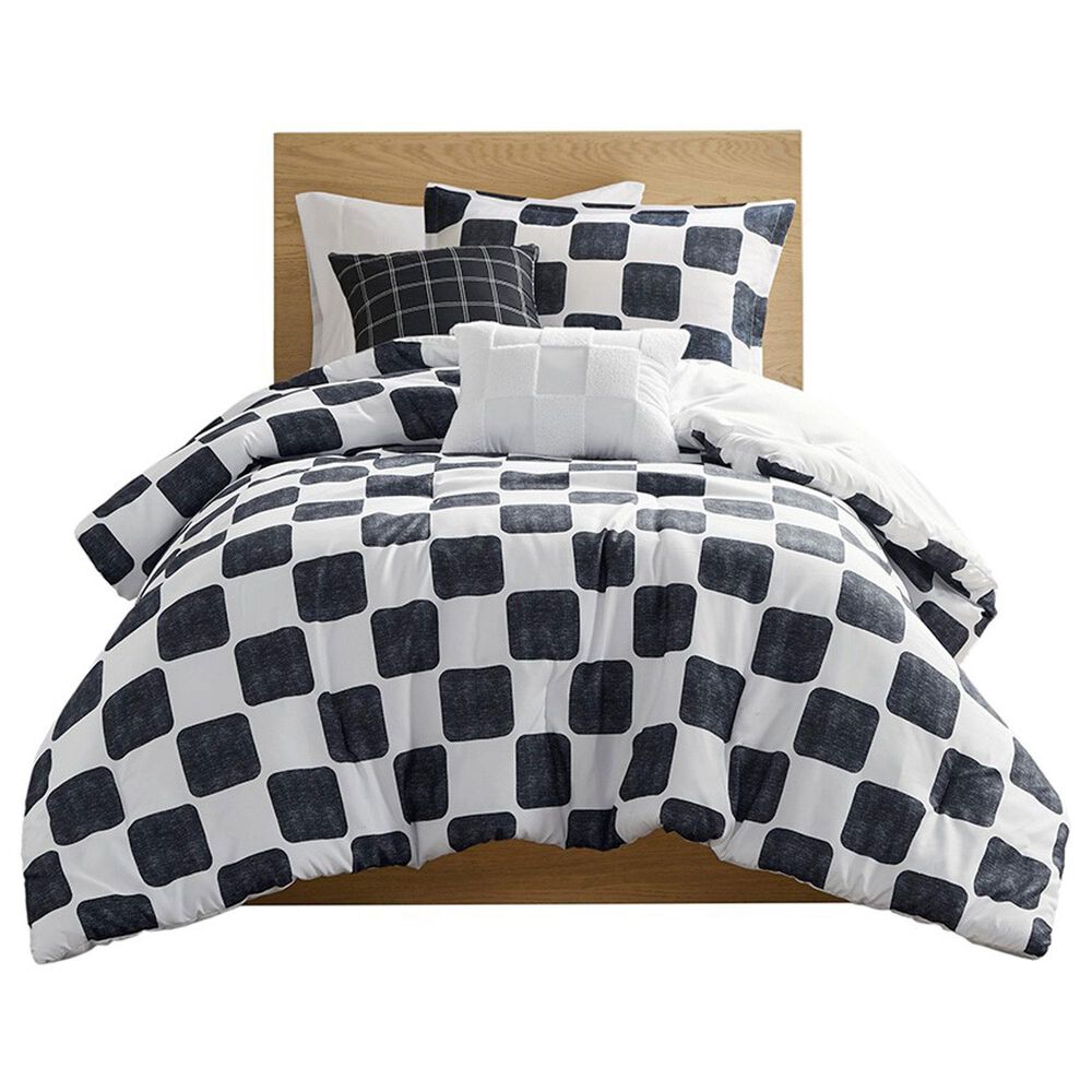 Hampton Park Miley 4-Piece Twin/Twin XL Comforter Set in Black and White, , large