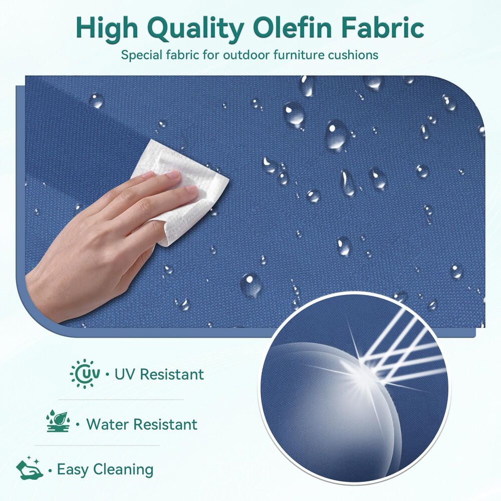 Sunwell Garden 4" Thick Outdoor Seat and Back Cushion Set in Navy, , large