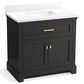 Kohler Charlemont 36" Single Bathroom Vanity in Ferrous Grey with 3 cm White Quartz Top and Rectangular Sink, , large
