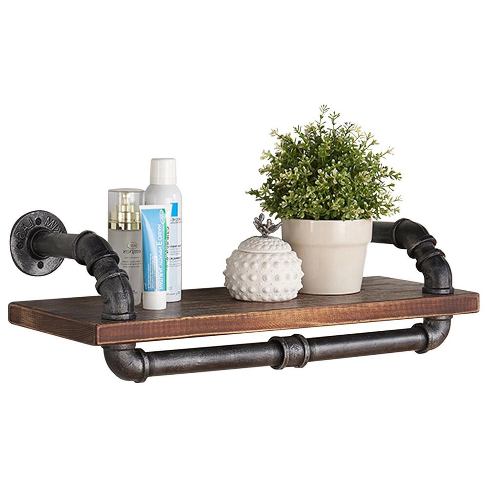 37B Isadore 24" Floating Wall Shelf in Grey and Walnut, , large