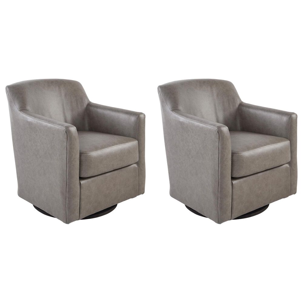 Ashley Bradney Swivel Accent Chair in Fossil (Set of 2), , large
