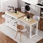 HOMLUX 75" Kitchen Island with Extendable Dining Table in White, , large