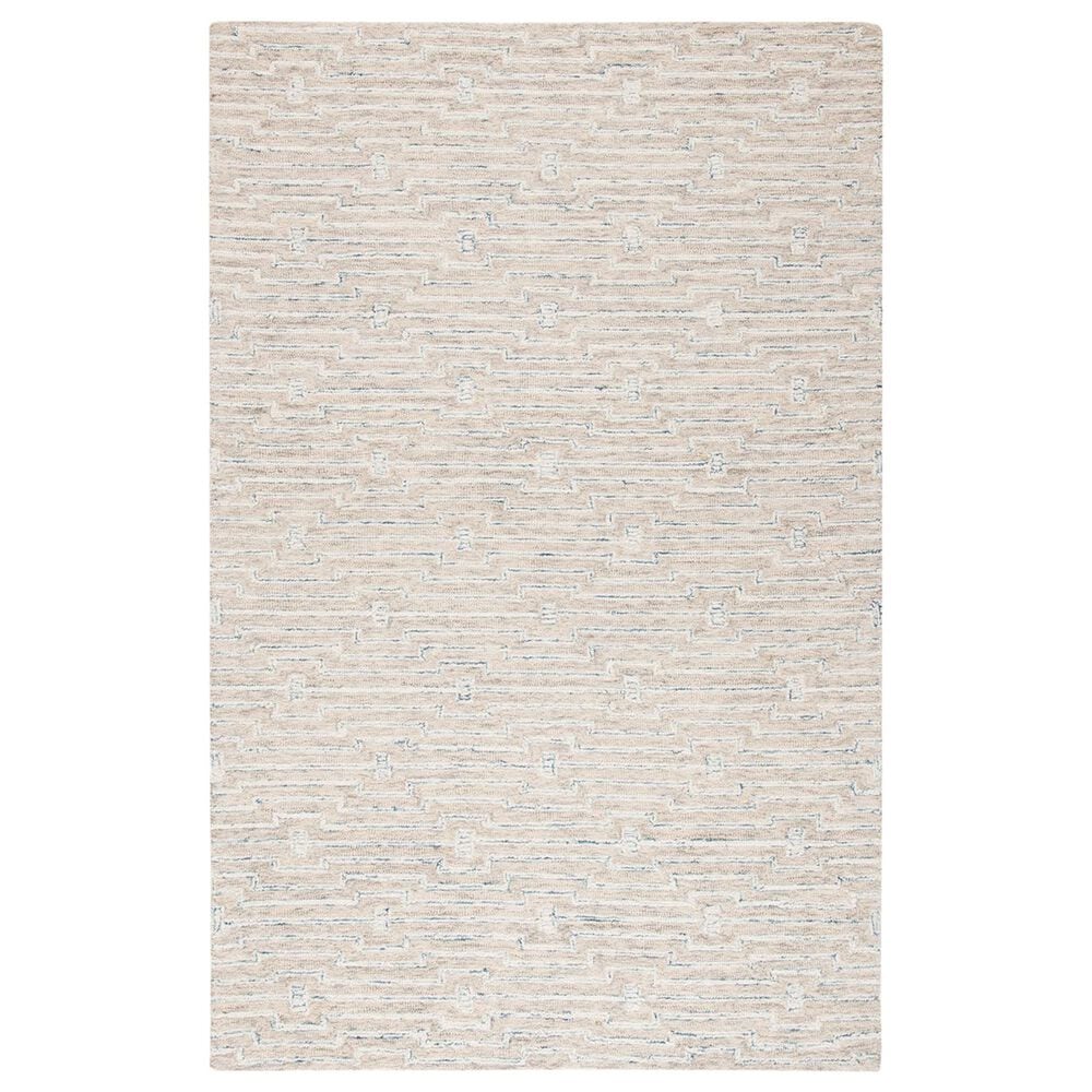 Safavieh Micro-Loop MLP178F 5" x 8" Light Grey and Ivory Area Rug, , large