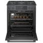 Bosch 800 Series 2-Piece Kitchen Package with 4.8 Cu. Ft. Gas Slide-in Range and 1.9 Cu. Ft. Over-The-Range Microwave in Black Stainless Steel, , large