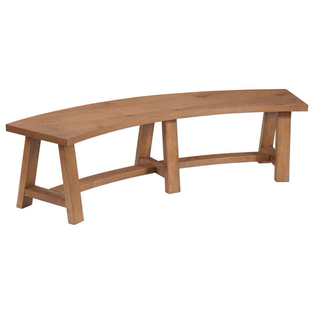 Forma & Co Boho Curved Bench in Praire Oak, , large