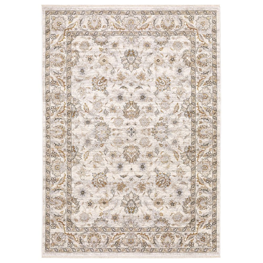 Oriental Weavers Maharaja Nepal 70W 5"3" x 7"6" Ivory and Grey Area Rug, , large