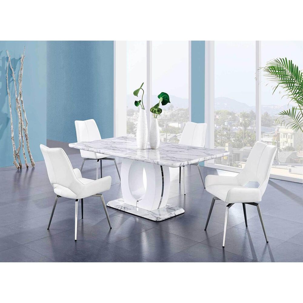 Global Furniture USA Swivel Dining Chair in White, , large