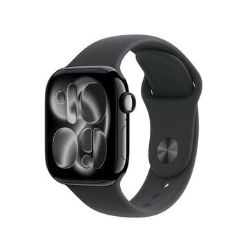 Apple Watch Series 11 (GPS+Cellular) 42mm Jet Black Aluminum Case with Black Sport Band - M/L - Jet Black - (2025)(Pre-Order), , large
