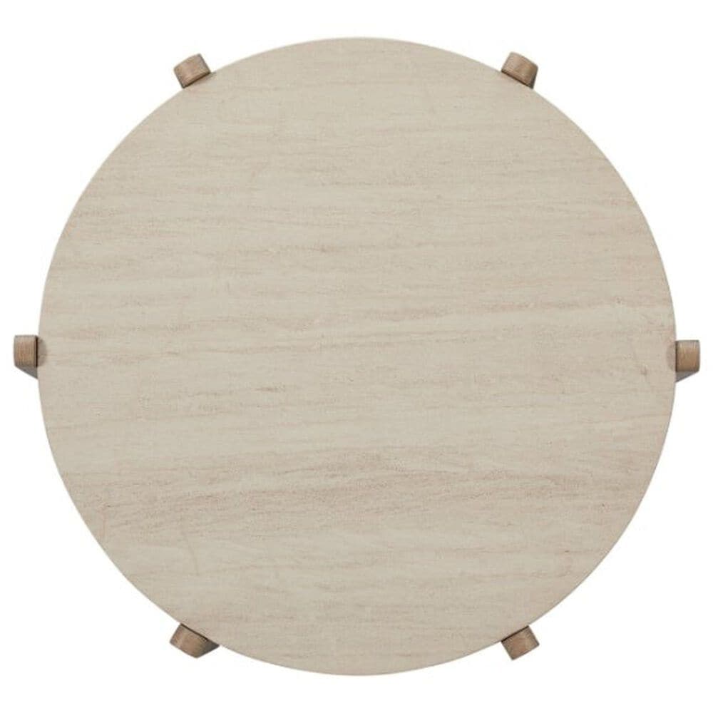 Bernards Furniture Trilogy Stone Top End Table in Rich Toffee and Cream, , large