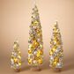 The Gerson Company 3-Piece Lighted Holiday Bottle Brush Trees Set in Gold, , large