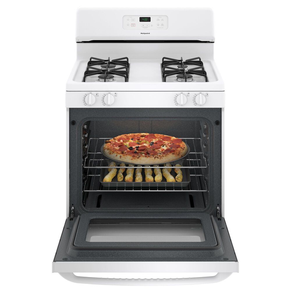 Hotpoint 30" Free-Standing Standard Clean Gas Range in White, , large