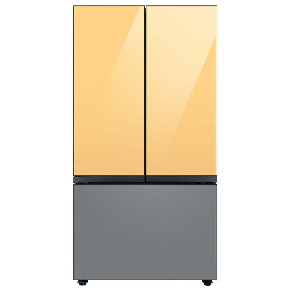 Samsung Bespoke 3-Door French Door Refrigerator Top Panel in Sunrise Yellow Glass, , large