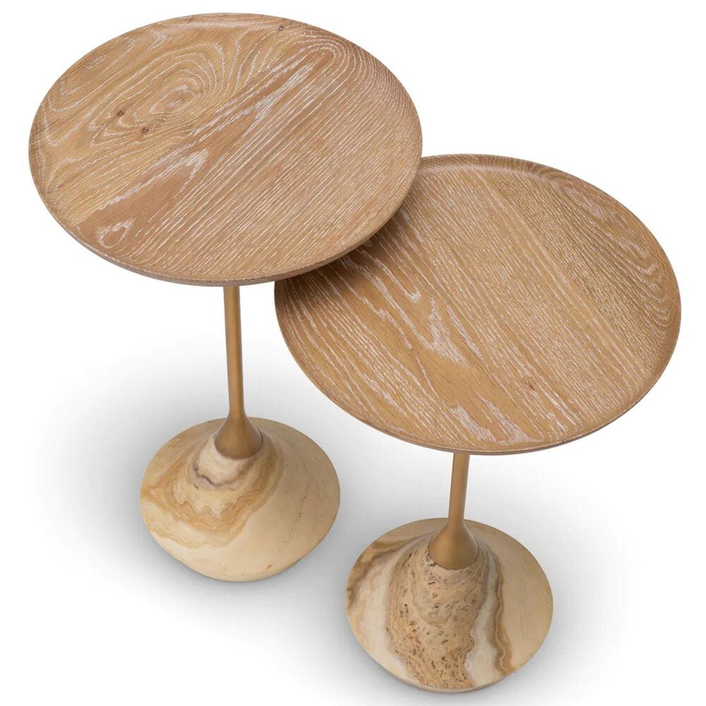 Eichholtz Puglia Side Table in Onyx and Brushed Brass (Set of 2), , large