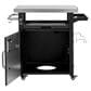 HOMLUX 39.5" Outdoor Kitchen Island in Black and Stainless Steel, , large