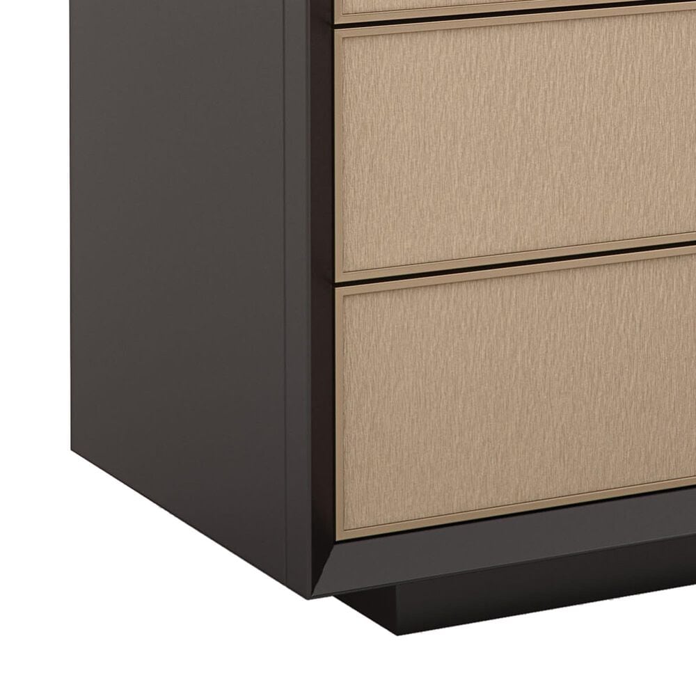 Schnadig Triple Wrap 3-Drawer Nightstand in Dark Chocolate and Champagne Gold, , large