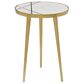 Maple and Jade End Table with Marble Top in Gold, , large