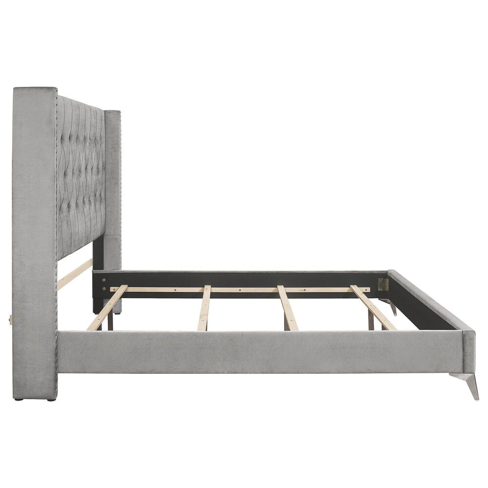 New Heritage Design Huxley Queen Upholstered Bed in Gray, , large