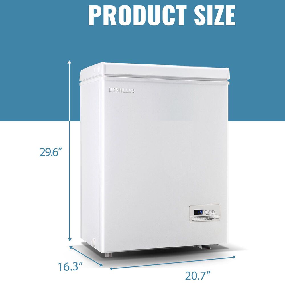 HOMLUX 3.5 Cu. Ft. Deep Chest Freezer with Removable Basket in White, , large