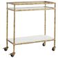 Ashley Plattfield Bar Cart in Antique Brass, White and Clear, , large