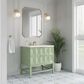 James Martin Vanities Emmeline 36" Single Vanity, Pistachio w/ 3 CM Parisien Bleu Top, , large
