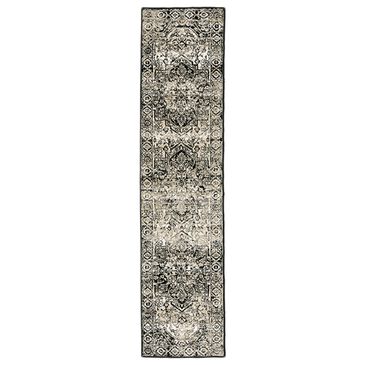 Oriental Weavers Georgia Medallion 429G0 1"10" x 7"6" Gray and Black Runner, , large