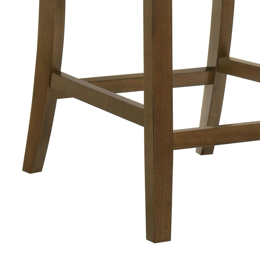 Coaster Paxton Counter Chair with Green Upholstery in Warm Brown, , large