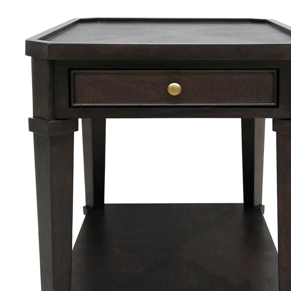 Slatehouse Carrington End Table in Dark Brown and Antique Gold, , large