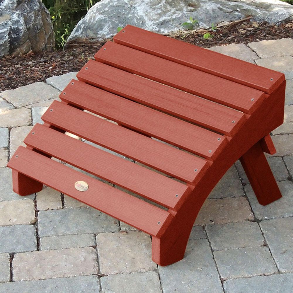 Highwood USA Folding Adirondack Ottoman in Rustic Red, , large