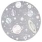 Safavieh Carousel 3" Round Grey and Lavender Kids Area Rug, , large