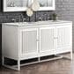 James Martin Vanities Addison 60" Double Bathroom Vanity in Glossy White with 3 cm Ethereal Noctis Quartz Top and Rectangular Sinks, , large
