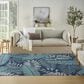 Nourison Garden Oasis GOA02 Navy 6" x 9" Indoor/Outdoor Area Rug, , large