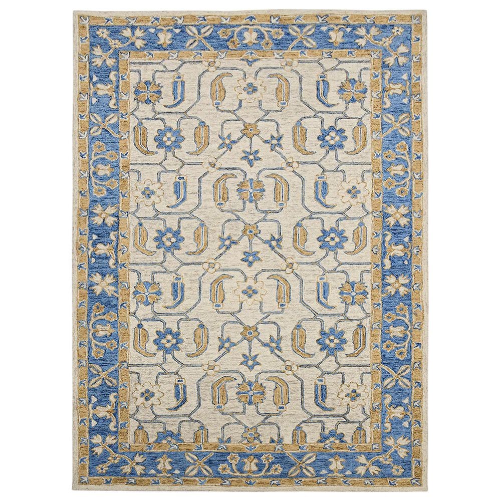 Amer Rugs Romania 9" x 13" Royal Blue Area Rug, , large