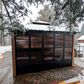 HOMLUX 12" x 16" Outdoor Hardtop Gazebo with Wood Grain Aluminum Frame in Black, , large