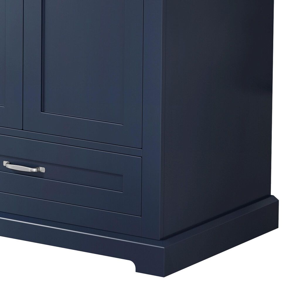 Lexora Home Dukes 80" Double Bathroom Vanity in Navy Blue with 2 cm White Carrara Marble Top and Rectangular Sinks, , large