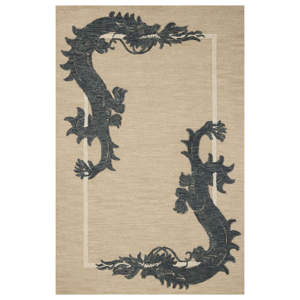 Loloi Romi Oatmeal and Midnight 7"9" x 9"9" Area Rug, , large
