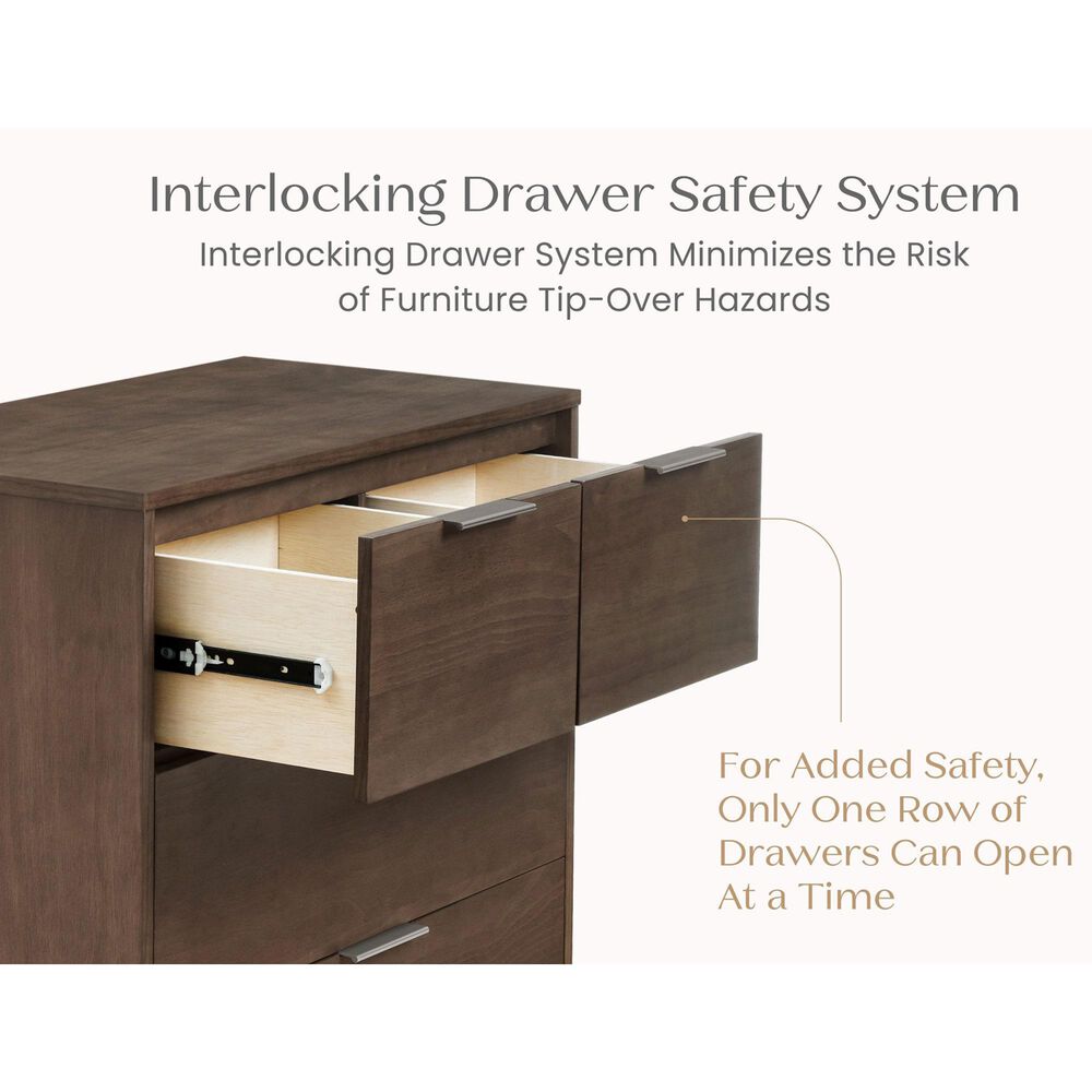 Delta Children Forever 4-Drawer Dresser with Changing Top in Teak Brown, , large