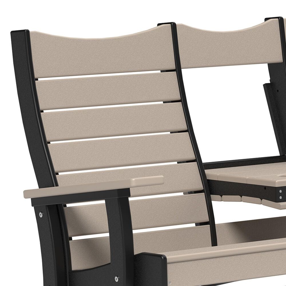 Amish Orchard 5' Contour Outdoor Glider in Weatherwood and Black, , large