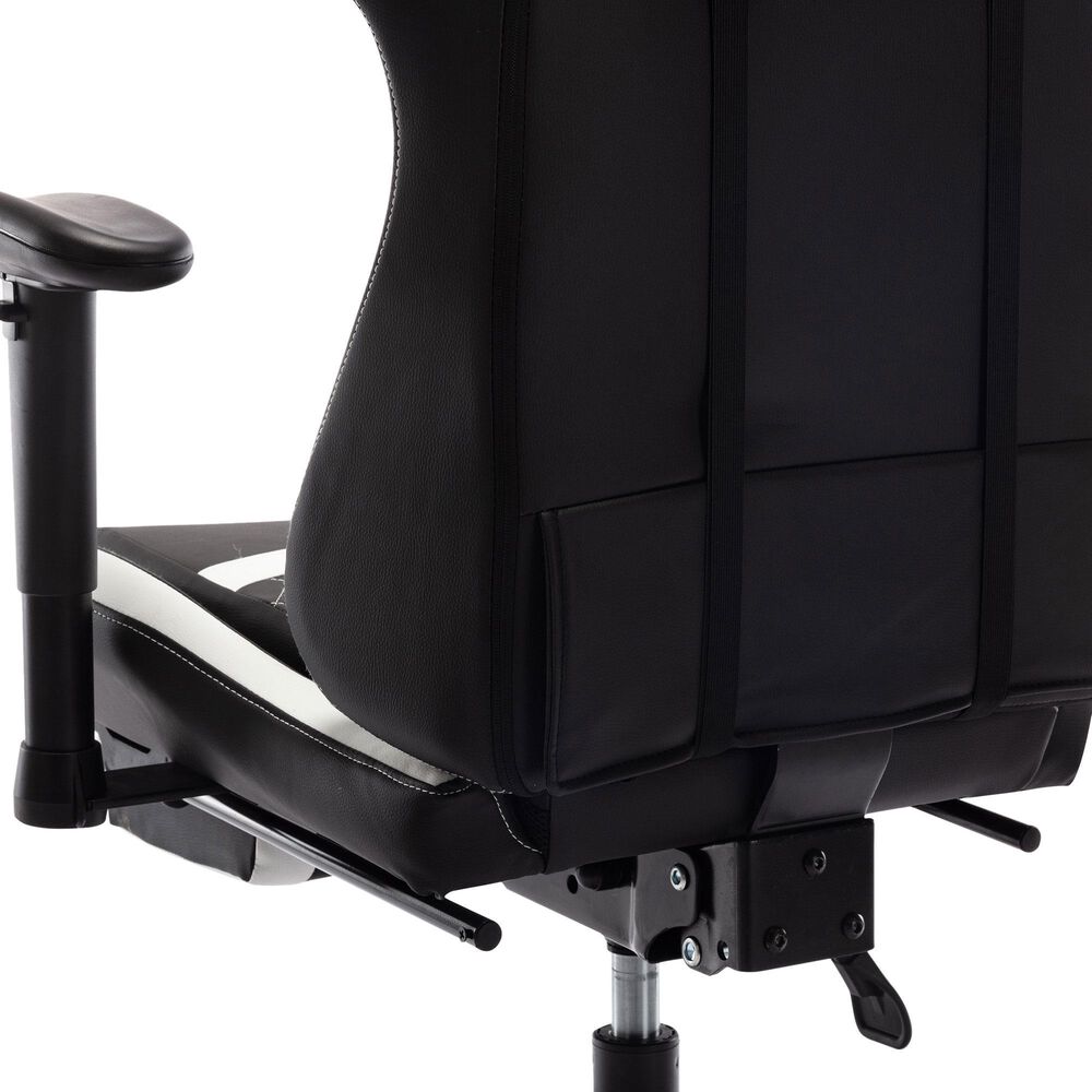 Furniture of America Felix Gaming Chair in White and Black, , large