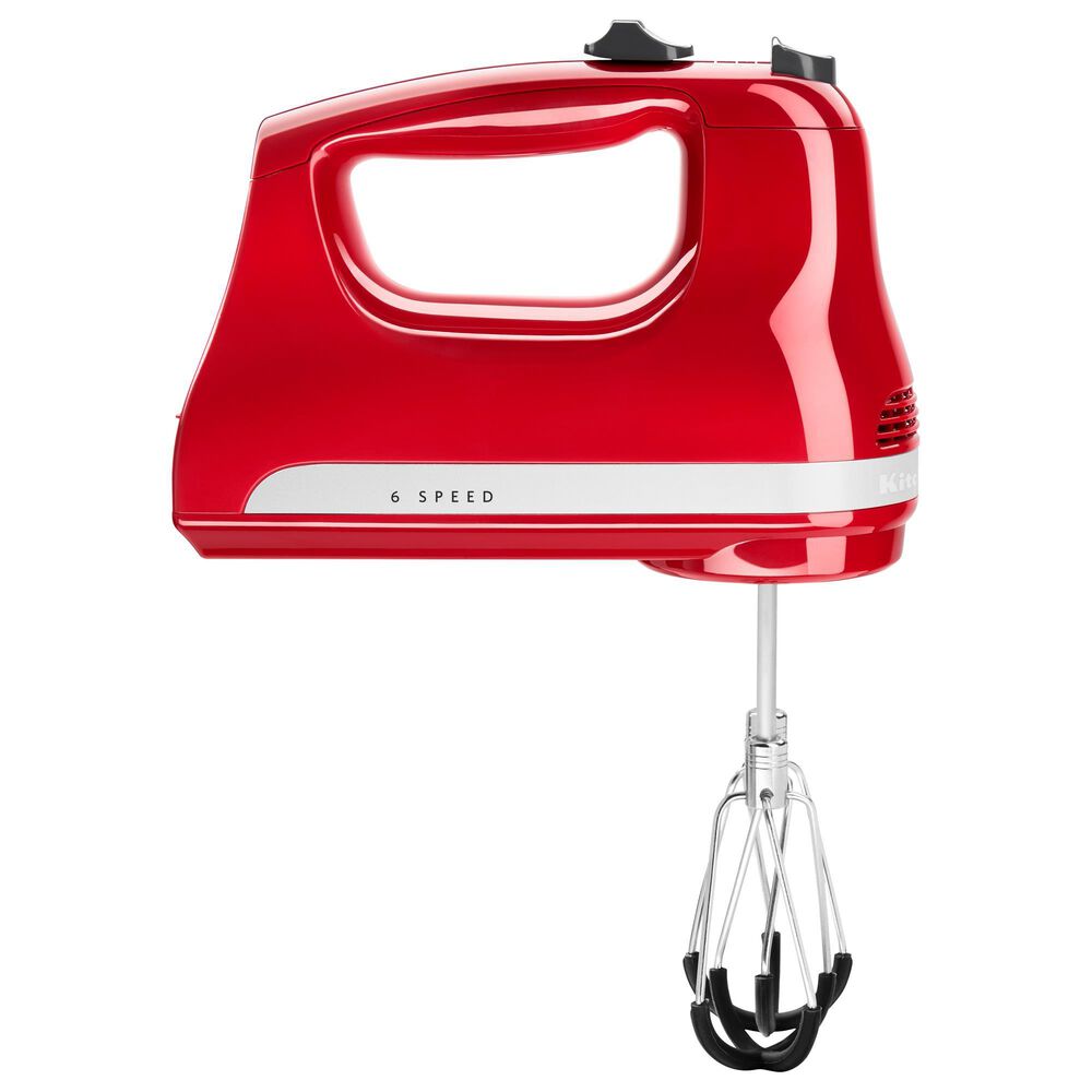 KitchenAid 7-Speed Empire Red Hand Mixer with Beater and Whisk