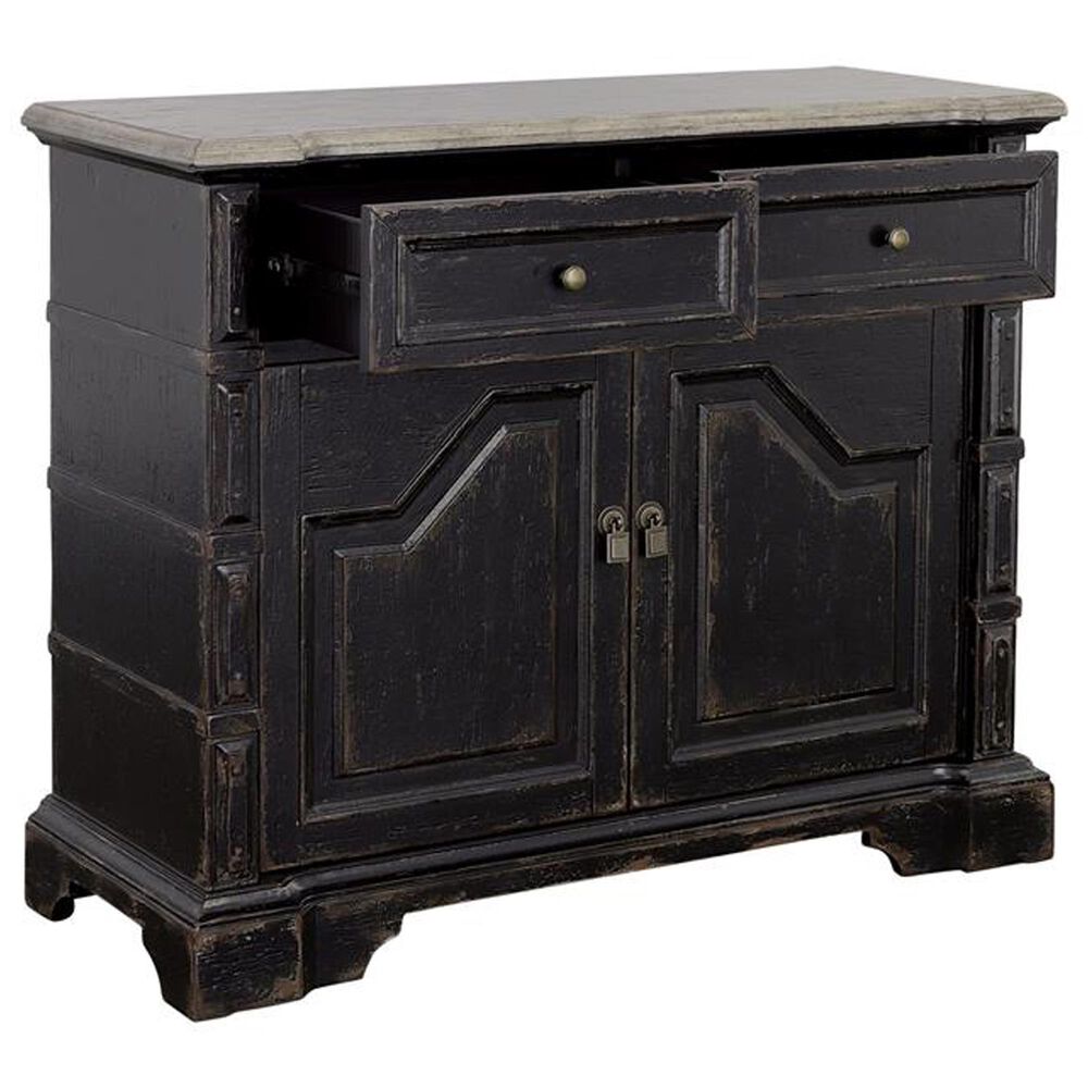 Linon Home Decor Karsyn 2-Drawer Cabinet in Rustic Black and Weathered Grey, , large