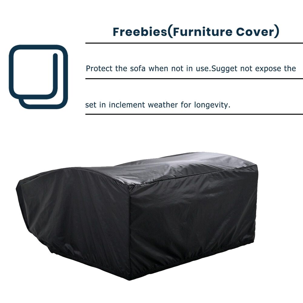 HOMLUX Wicker Rattan Double Chaise Lounge in Grey, , large