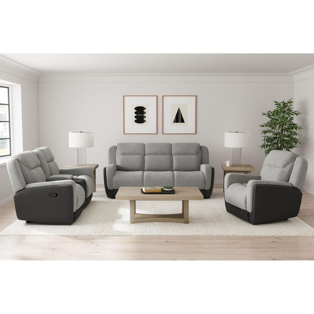 Mayberry Hill Hornet Manual Reclining Loveseat in Grey, , large