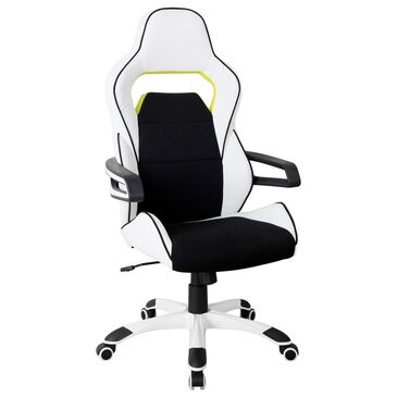 Rta Products Ergonomic Essential Racing Office Chair in Black and White, , large