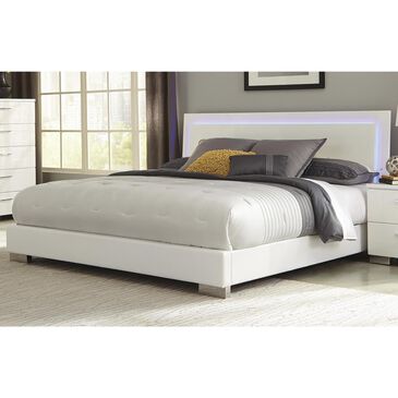 Pacific Landing Felicity King Bed with Chrome Legs in Glossy White, , large