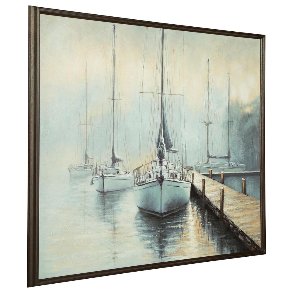 Ashley Worthney 50" x 40" Wall Art in Blue, White and Brown, , large