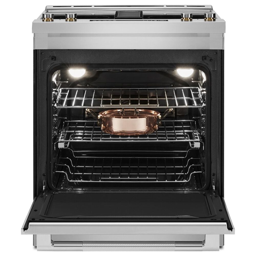 JennAir 6.2 Cu. Ft. Rise 30" Electric Downdraft Slide-In Range in Stainless Steel and Black, , large