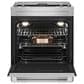 JennAir 6.2 Cu. Ft. Rise 30" Electric Downdraft Slide-In Range in Stainless Steel and Black, , large