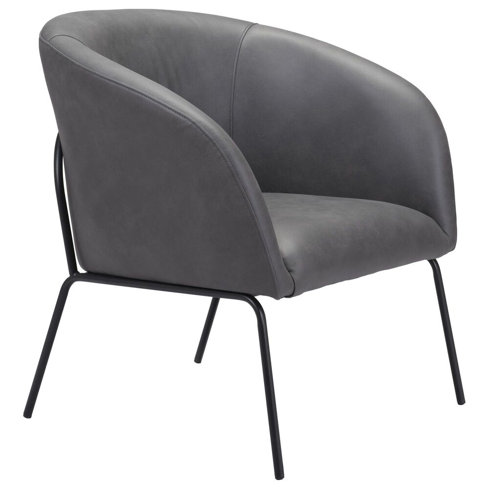 Zuo Modern Quinten Accent Chair in Vintage Gray and Gold, , large