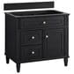 James Martin Vanities Lorelai 36" Single Vanity in Black Onyx with 3 cm Arctic Fall Solid Surface Top, , large