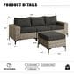 HOMLUX 4-Piece Patio Modular Sofa and Ottoman Set in Black, , large